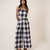 Navy Gingham Swing Top