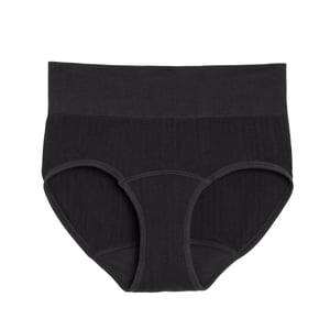 The High Waisted Period. in SportyStretch For Heavy Flows - Black / 4X