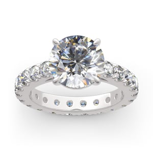 Jeulia Classic Round Cut Sterling Silver Eternity Ring