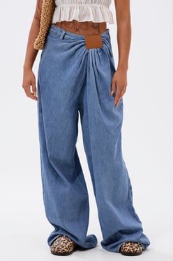 AKIRA Too Much For You Wide Leg Denim Pants | Light Blue | Size 1X