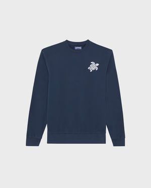 Vilebrequin - Men Crewneck Organic Cotton Sweatshirt Turtle - Sweater - Jorasses - Blue - Size XXL
