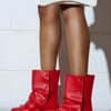 AKIRA Azalea Wang Bharti Snap Detail Bootie | Red | Size 8.5