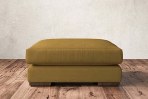 nkuku Guddu Large Dining Footstool | Make To Order | Recycled Cotton Ochre | No Colour