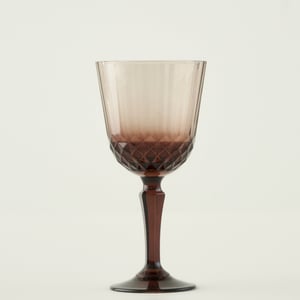 Colore Crystal Cut Wine Glass - Brown