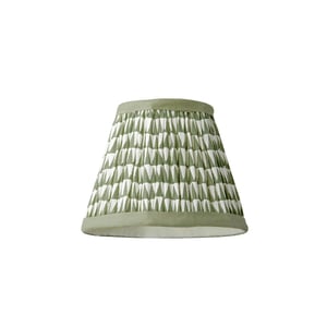 18cm Straight Empire Pendant shade in Savannah block printed cotton in Green