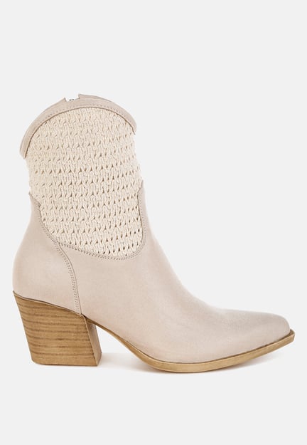 Bimmy Woven Pointy Western Boots