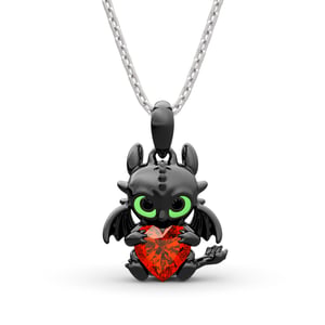 Jeulia Hug Me "Show Your Heart" Dragon Heart Cut Sterling Silver Necklace