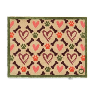Hearts & Bones Washable Doormat - 65x85cm