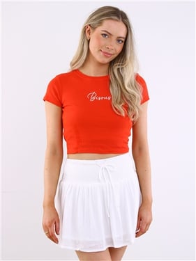 Brave Soul Crinkle Short Skirt - White - 8