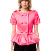 SATIN PEPLUM TOP - XS