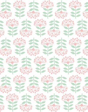 Stylized Papyrus' Wallpaper by Tea Collection - Pink - Traditional / 27 in. x 27 ft.