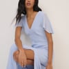 Soft Blue Chiffon Short Sleeve Marlow Midi Dress