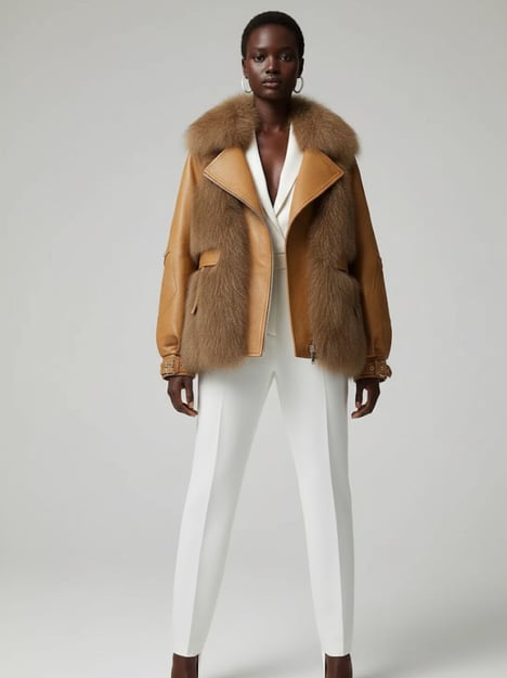 Camel Vegan Leather Pilot Jacket SOHO: New Colección COUTURE in NOLITA - BYMANYC ® New York