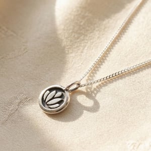 Sterling Silver Mini Lotus Charm Necklace