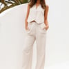 Warmest Island Linen Blend Pants Beige