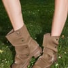 AKIRA Azalea Wang Bharti Flat Bootie | Brown | Size 8