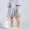 AKIRA Name Of The Game Short Sleeve Zippered Mini Dress | Size Small