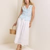 Blue Gingham Embroidered Birdie Blouse