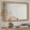 nkuku Vivan Rectangular Grooved Wood Mirror | Mirrors | One Size | Natural