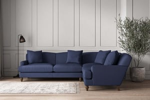nkuku Deni Right Hand Corner Sofa | Make To Order | Super Grand | Recycled Cotton Navy