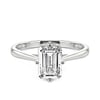 Jeulia Emerald Cut Solitaire Sterling Silver Engagement Ring