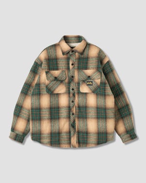 Quilted Plaid Overshirt (Olive Plaid) - XXL