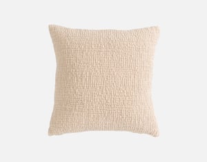 QE Home Crinkle Square Cushion Cover in Sand, Beige, 17" x 17"