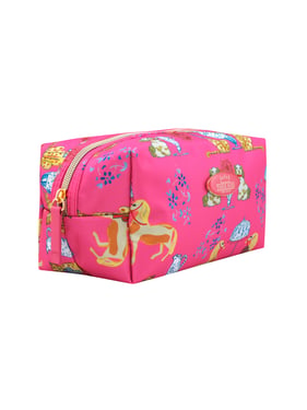 Cosmetic Bag Pink Ceramic Chinoserie - Pink