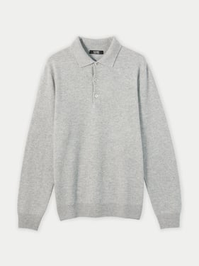 Essential Cashmere Polo Sweater - 3XL / Gray / MK06-148