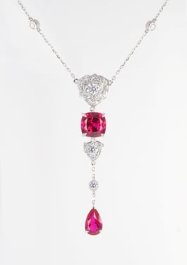 Exquisite Ruby Necklace - Ruby Veil - One-Size