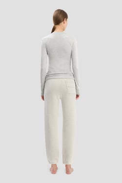 Victoria Beckham Long Sleeve T-Shirt In Grey Marl - XL - Womens