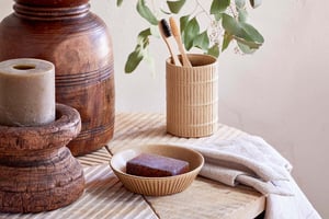 nkuku Kiani Ceramic Soap Dish | Bathroom | One Size | Cream