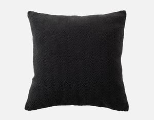 QE Home Ripple Boucle Euro Sham in Soot, Geometric, Black, 26" x 26"