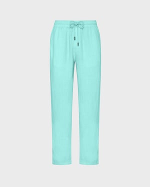 Vilebrequin - Men Linen Comfort Pants Solid - Pant - Pacha - Green - Size XXXL