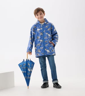 Boys Dino Extinction Zip-Up Rain Jacket