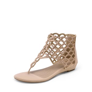 DREAM PAIRS Cute Rhinestone Flat Sandals