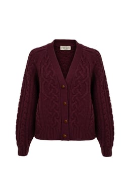Whitby Cardigan in Plum