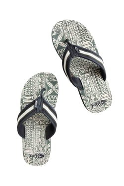 Weird Fish Derwent Printed Flip Flops Dusky Green Size 10