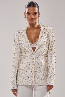 AKIRA Keep It Going Embellished Blazer | Size XL