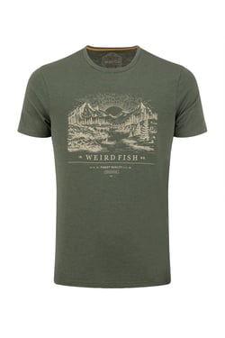 Weird Fish Sunrise Front Print Graphic T-Shirt Basil Size XL