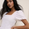 White Puff Sleeve Ida Midi Dress