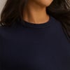Navy Knitted Short Sleeve Top