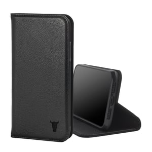 iPhone 11 Leather Case (with stand function) - Black