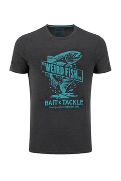 Weird Fish Leaping Fish Front Print Graphic T-Shirt Coal Size XL
