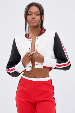 AKIRA New Raye Cropped Bomber Jacket | Size 1X