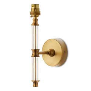 Keneggy wall fitting in clear glass and antique brass