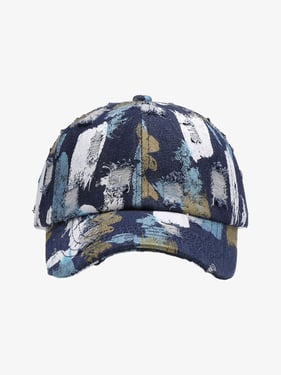 Distressed Abstract Print Baseball Cap - Navy / ONE SIZE
