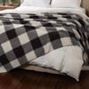 QE Home Buffalo Checkered Sherpa Blanket in Black & White, Queen