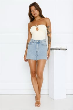Sea Soundtrack Strapless Bodysuit Yellow