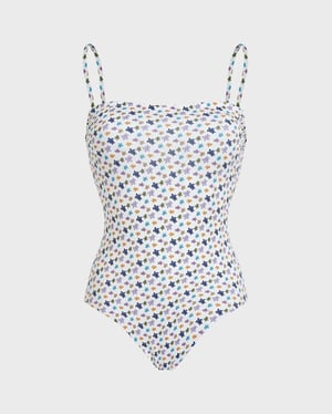 Vilebrequin - Women Bustier One-piece Swimsuit Micro Ronde Des Tortues - Swimwear - Facette - White - Size L